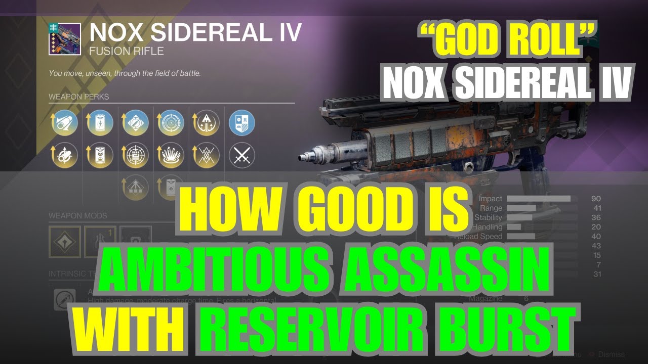 Testing a "GOD ROLL" NOX SIDEREAL IV fusion rifle - Destiny 2