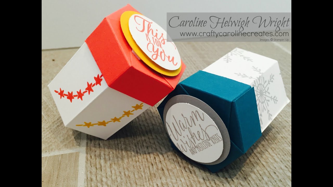 Mini Hexagonal Lidded Gift Box using Tin of Tags by Stampin' Up