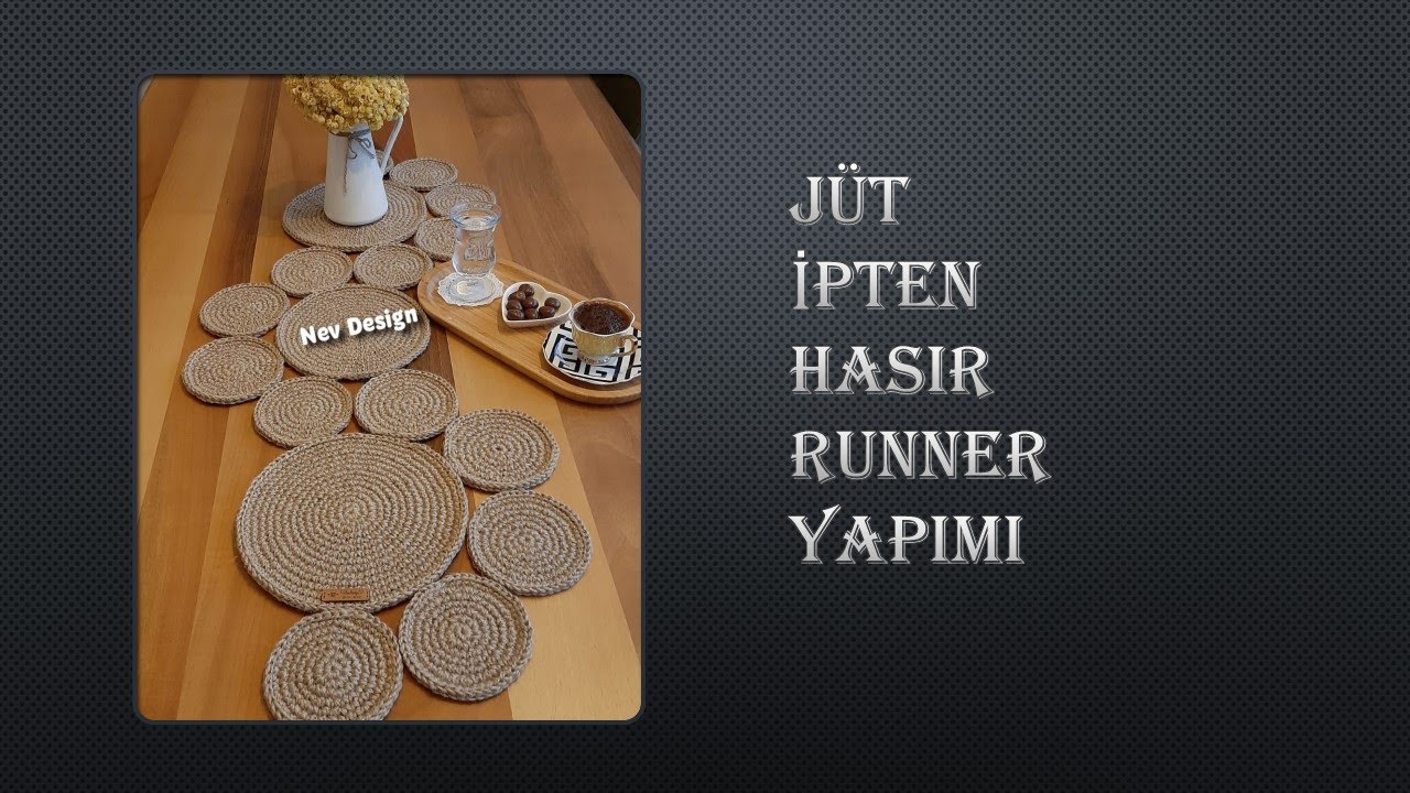 Jüt İpten Hasır Runner (Masaörtüsü) Yapımı (S Model) KOLAY ANLATIM ‼️ #handmade#crochet#runner#örgü