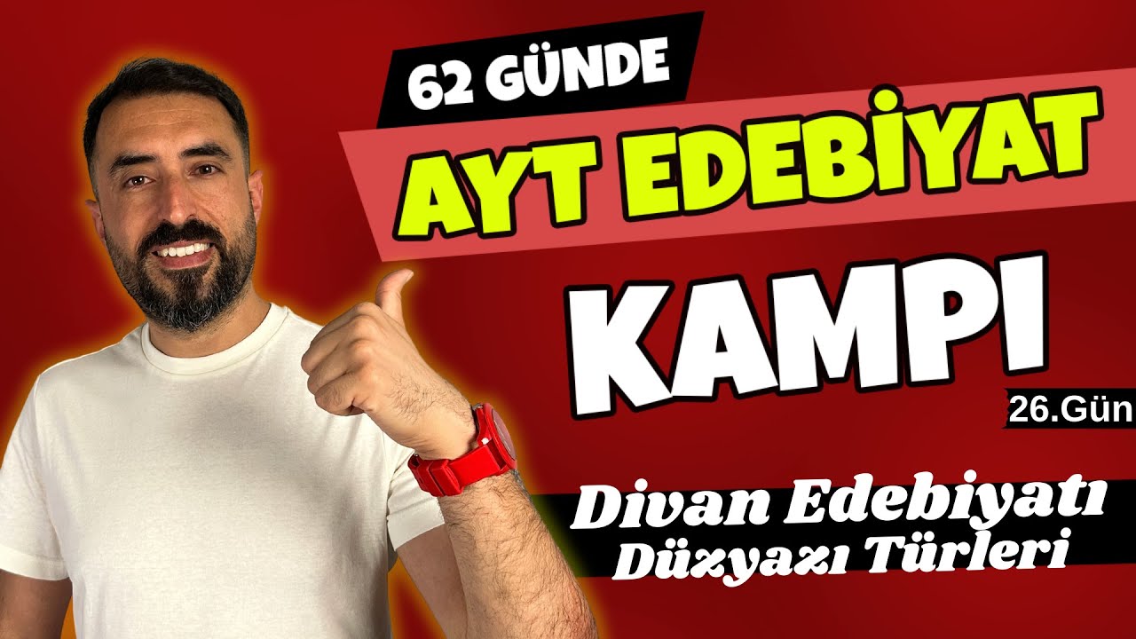 Divan Edebiyatı Düzyazı Türleri / 62 Günde AYT EDEBİYAT Kampı 2024 +PDF 📌26.Gün / Deniz Hoca