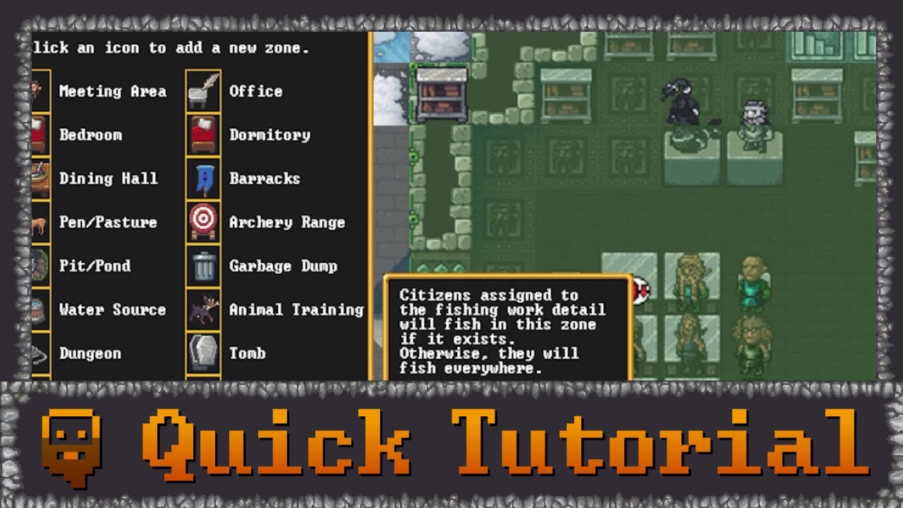 Dwarf Fortress - Quick Tutorials - Linking Zones