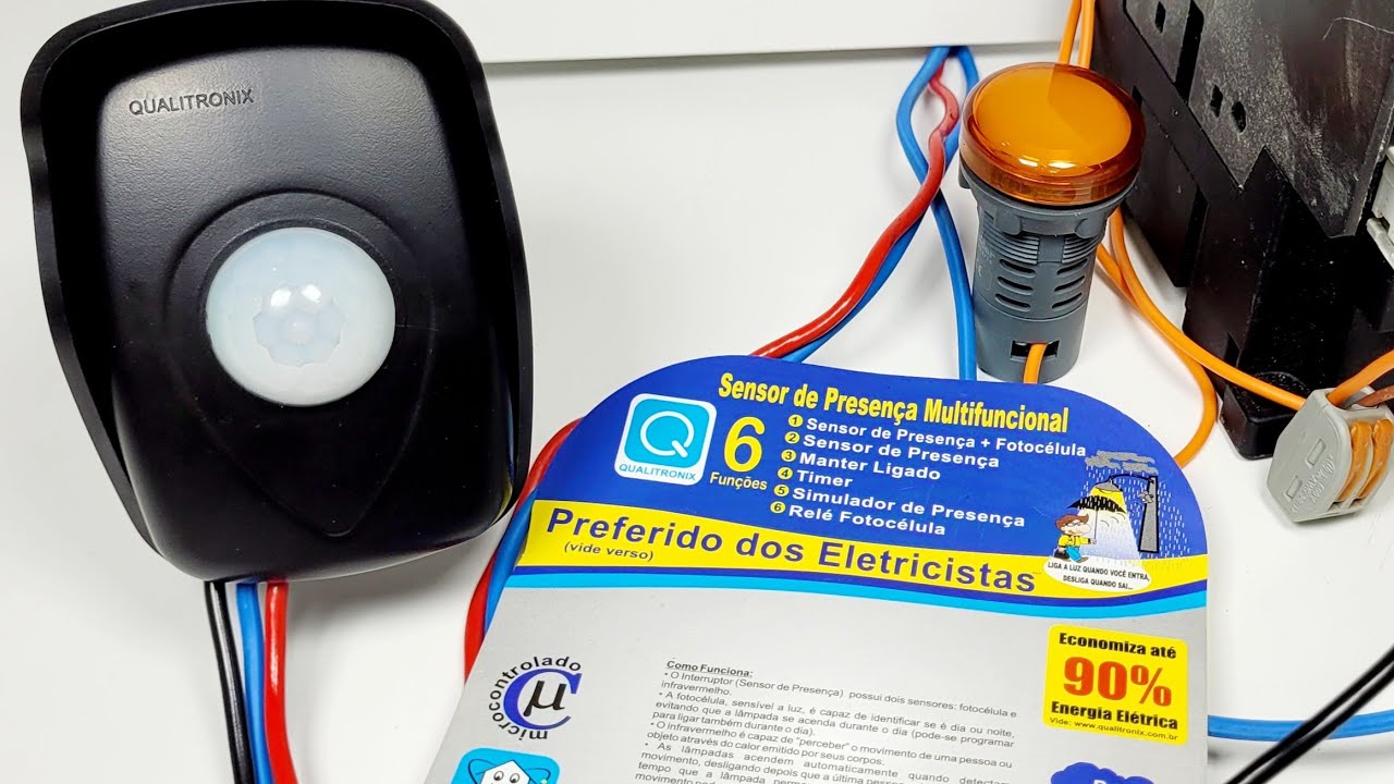 Como instalar o sensor QUALITRONIX no modo: Fotocélula- Super fácil !!!.