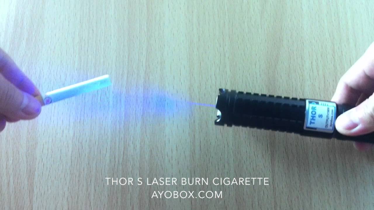 1W (1000mW) THOR S Blue Laser Pointer Burn Cigarette