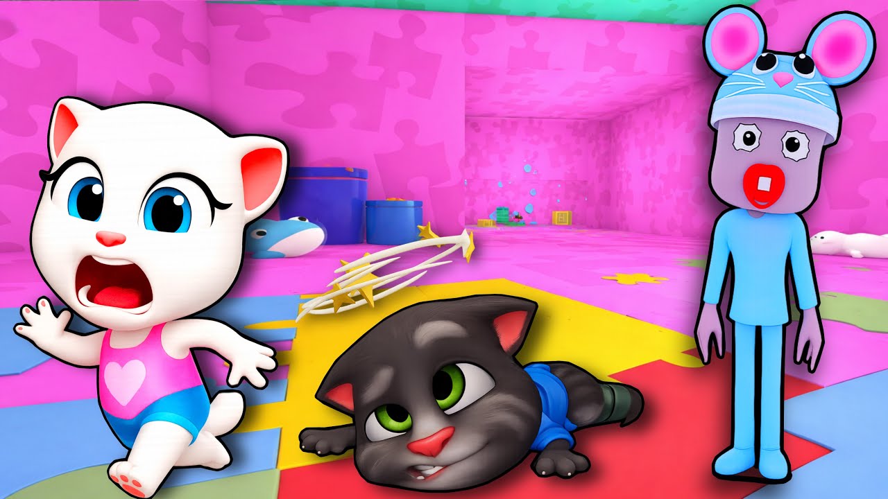 Talking Angela играет в: Baby Crazy Mansion Roblox - My Talking Tom and Friends #Roblox #talkinga...
