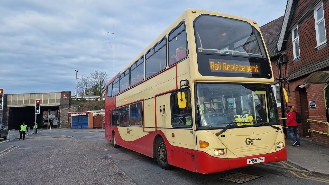 Go Ahead London Scania N94UD Omnidekka YN56 FFB (902) to Three Bridges