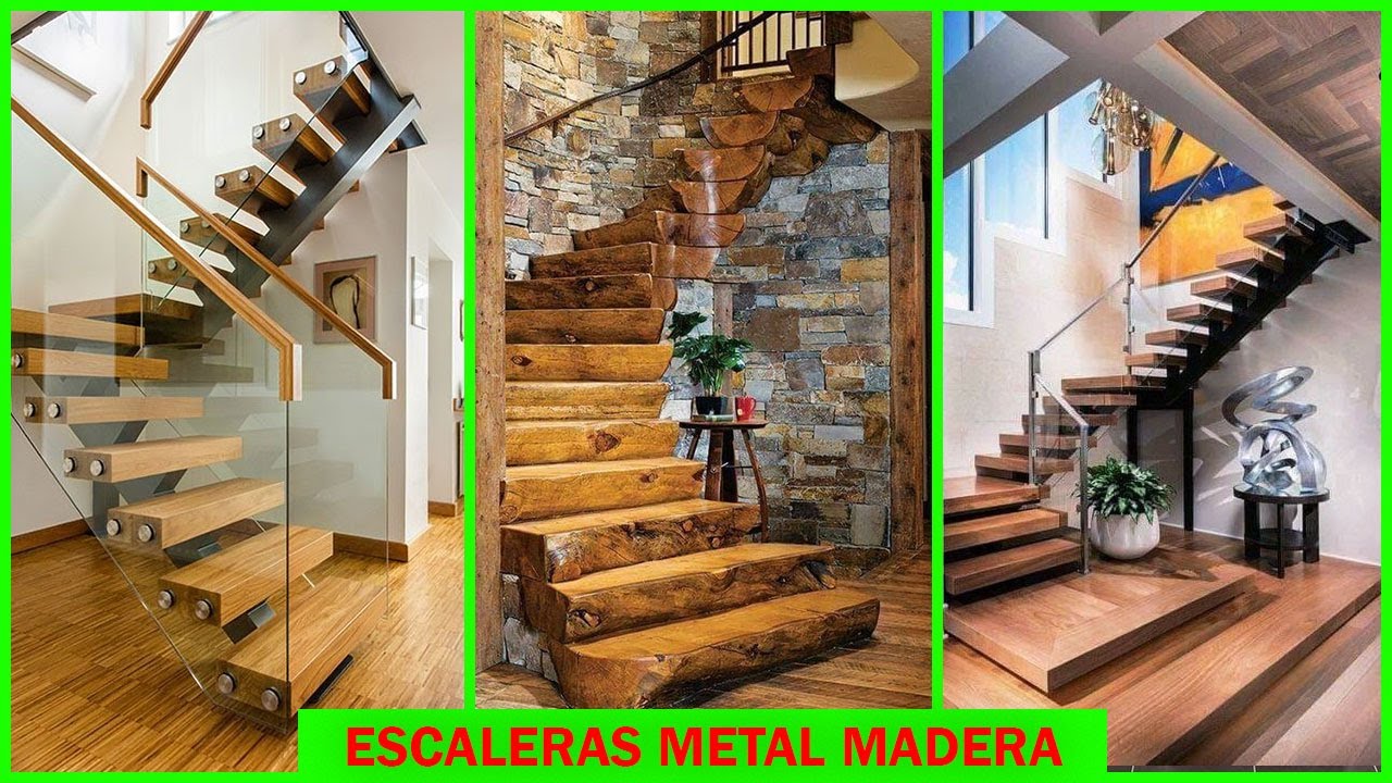✅ ESCALERAS METAL MADERA los mejores modelos de escaleras