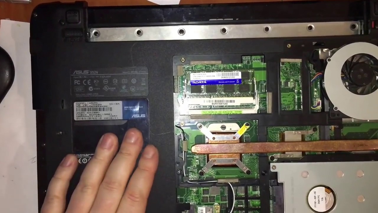ASUS X52N разбор и попытка сброса пароля на bios