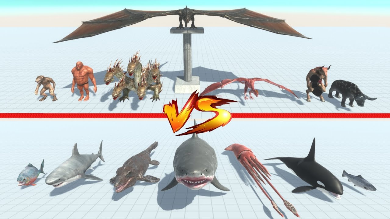 Aquatic Animals vs Fantasy Faction - Animal Revolt Battle Simulator