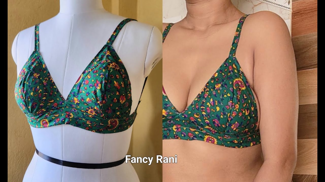 All Sizes Cotton Padded Bra Cutting and Stitching | कॉटन पैडेड ब्रा