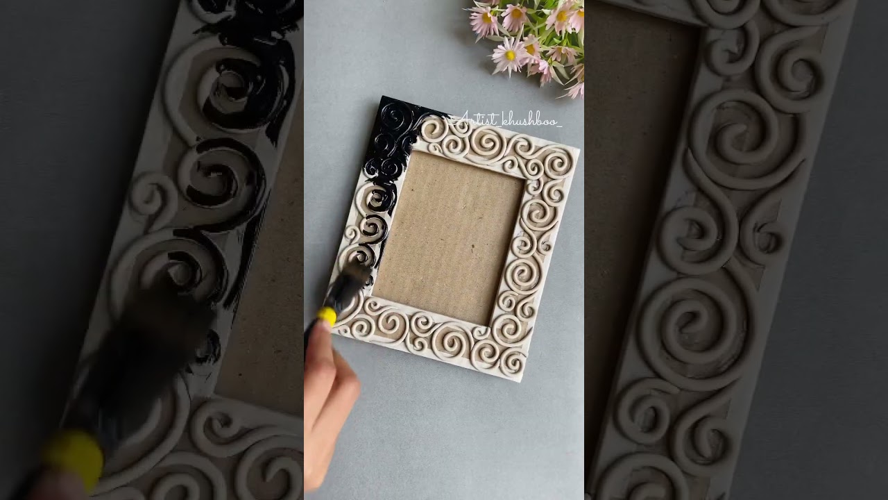 Cardboard Photo Frame Craft Ideas #youtubeshorts #shorts #craft #diy #photoframe