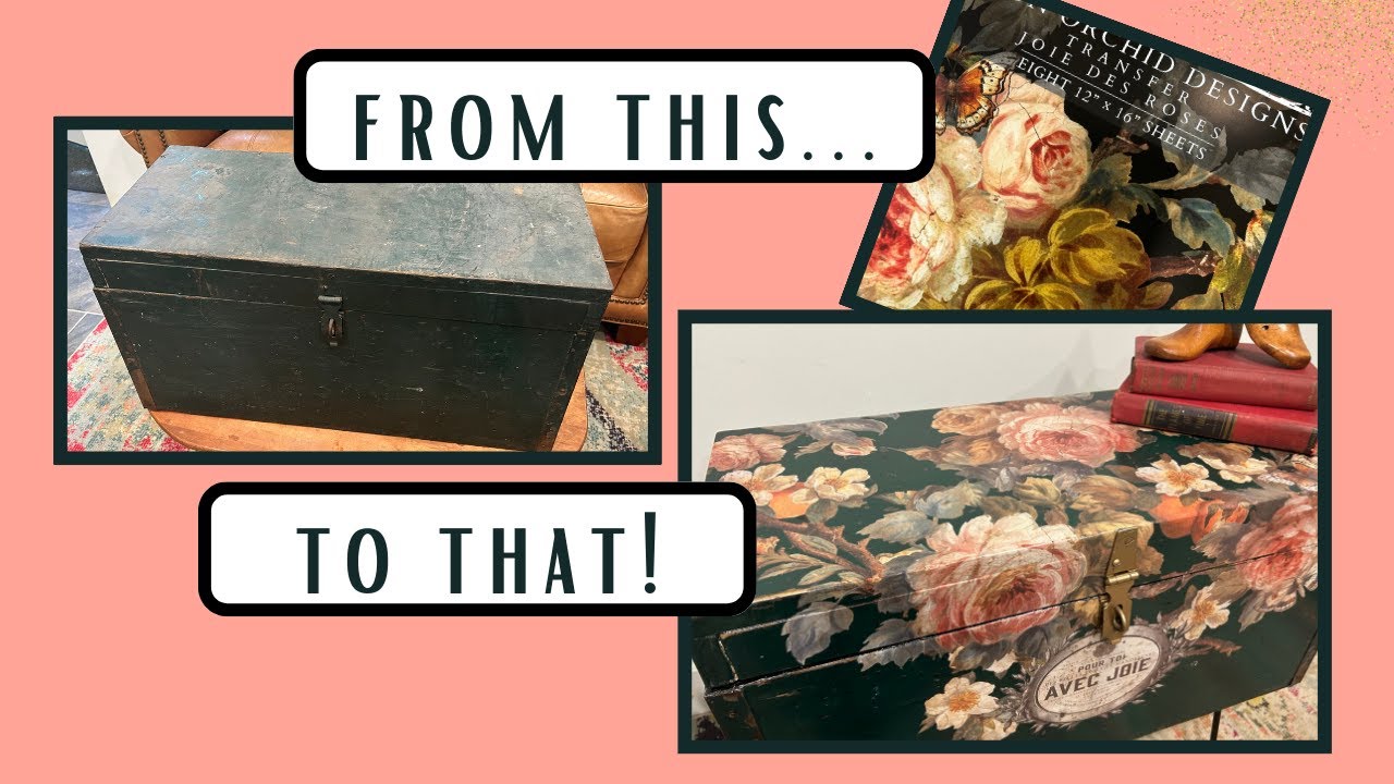 Vintage Military Foot Locker + an IOD Transfer = A Beautiful Side Table