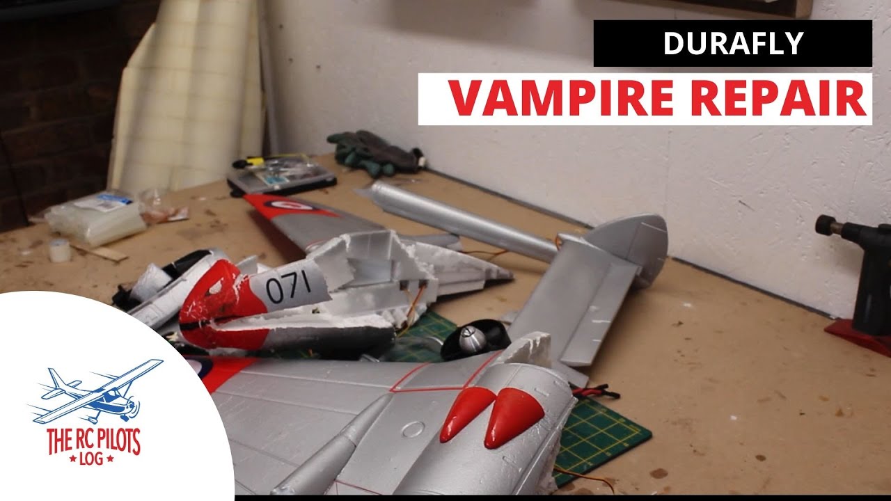 Repairing a foam RC Plane - Durafly  D.H.100 Vampire repair