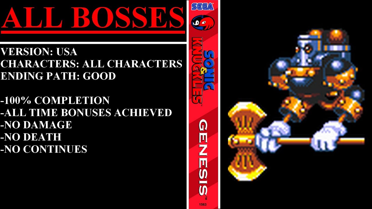 Sonic & Knuckles [USA] (Sega Genesis) - (All Bosses | 100% Completion)