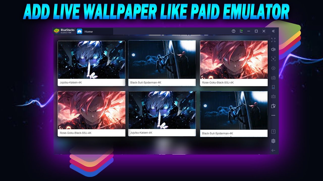 HOW TO ADD MULTI LIVE WALLPAPER IN BLUESTACK 4 AND  MSI APP PLAYER 4 ! MODIFY YOUR EMULATOR E4VX