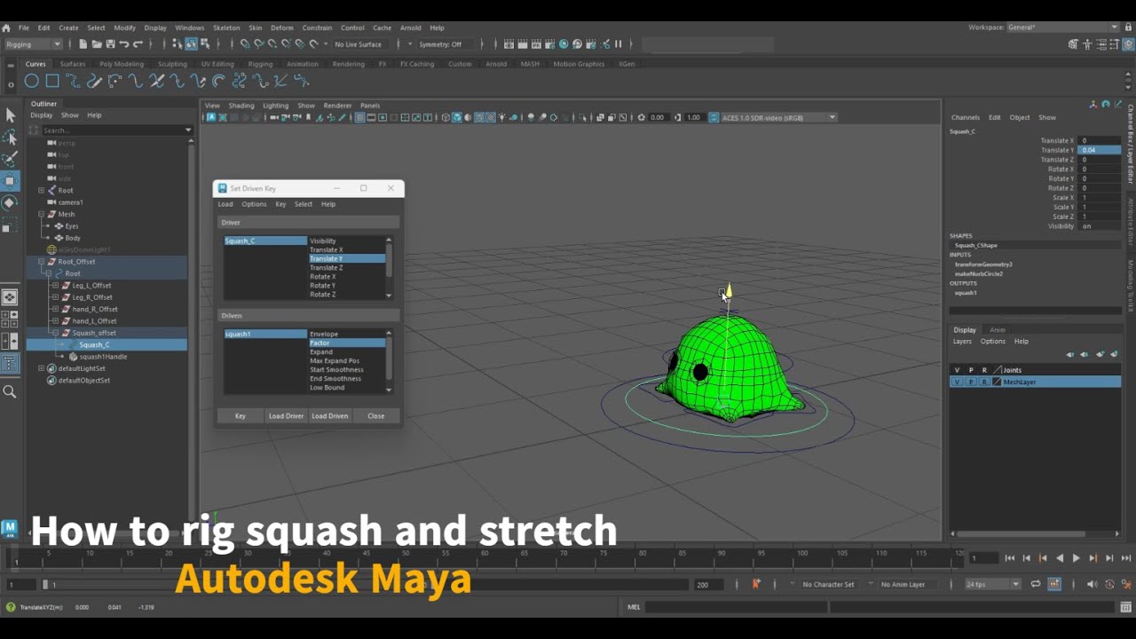 How To Rig Squash And Stretch Tutorial (Maya)
