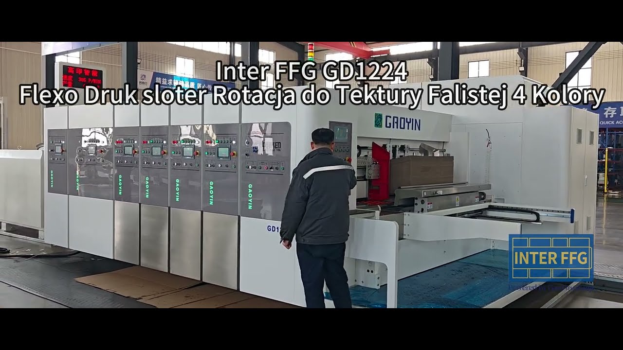 Inter FFG GD1224 Flexo Druk sloter Rotacja do Tektury Falistej 4 Kolory