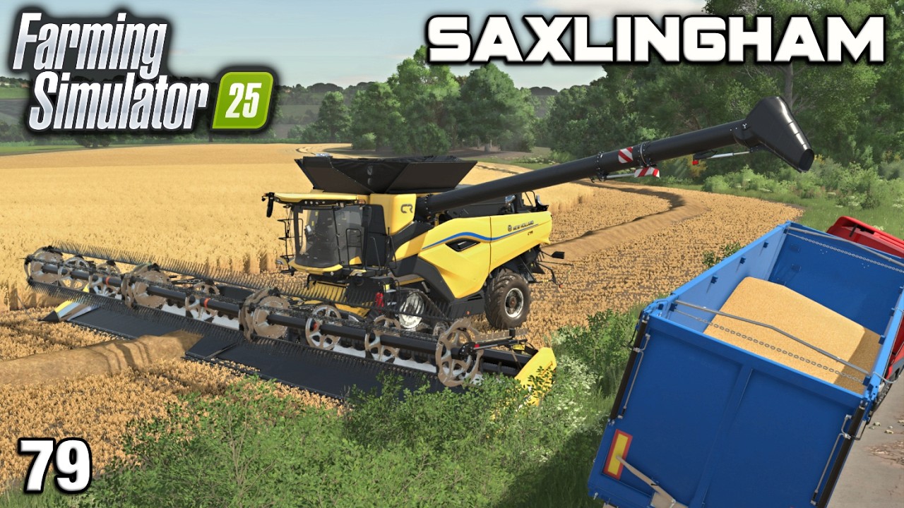 FIRST JOB FOR THE HUGE NEW COMBINE Saxlingham FS25 Ep 79