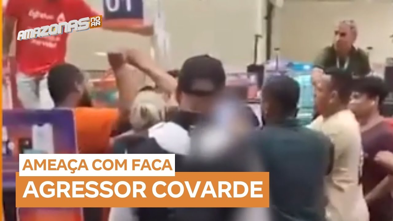 Homem armado com faca ameaça ex em supermercado