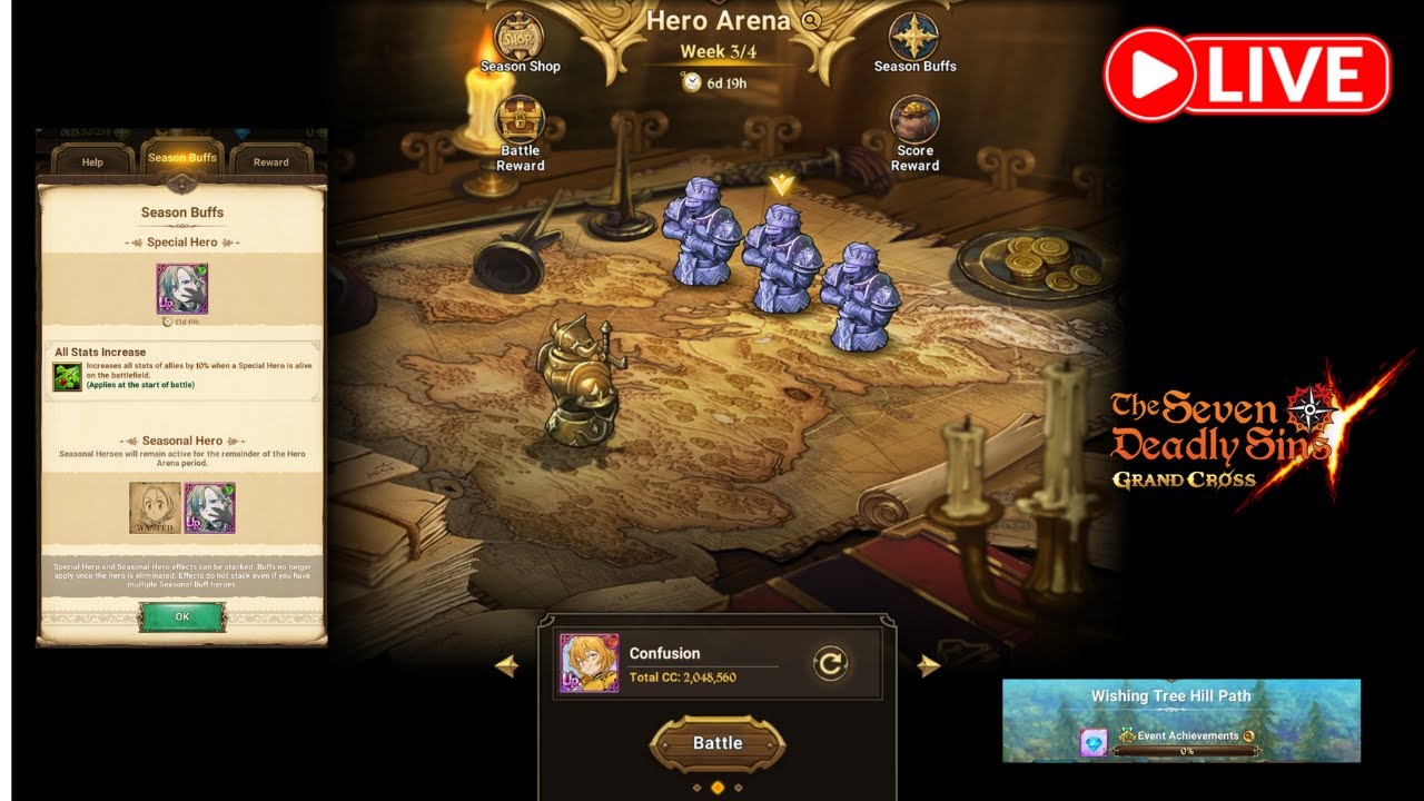 [7DS Grand Cross] Dead week, Just Doing Hero Arena, Then Chaos PVP