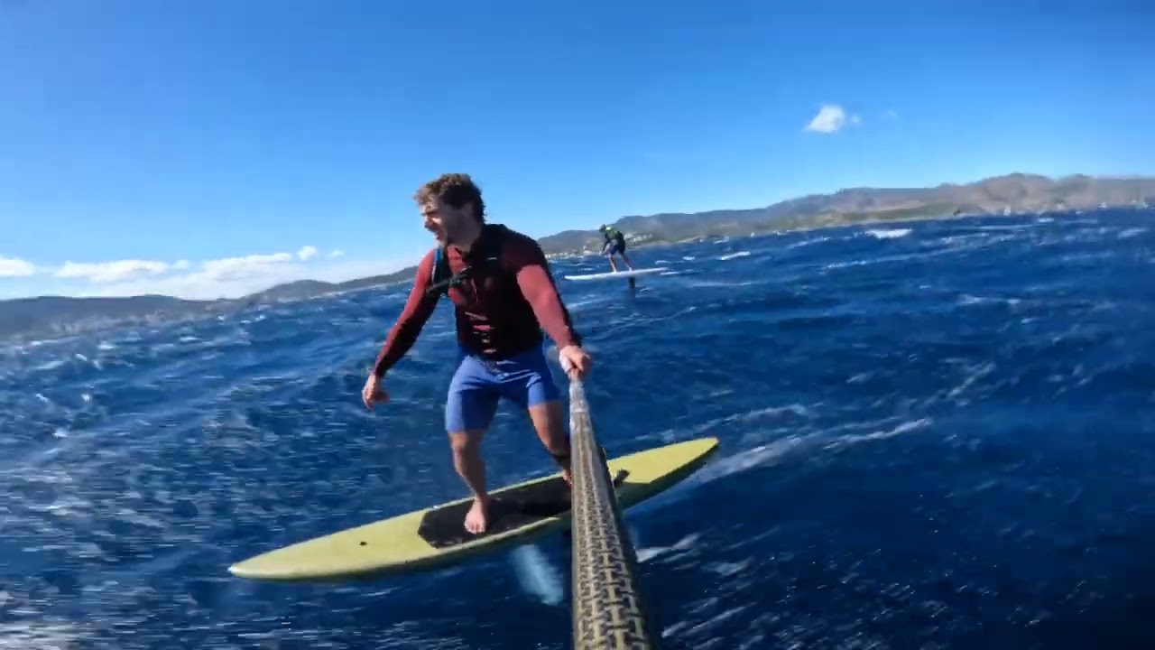 Spain Downwind Foiling 10/10!!! Voyager foiler with the Barcelona boys