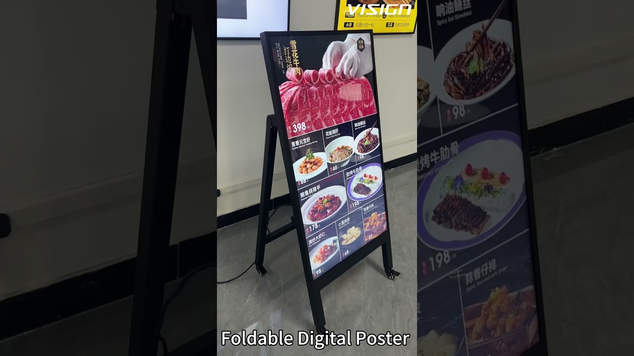 #food #menu can be smart way, digital screen with CMS, can change content remotely, movable poster
