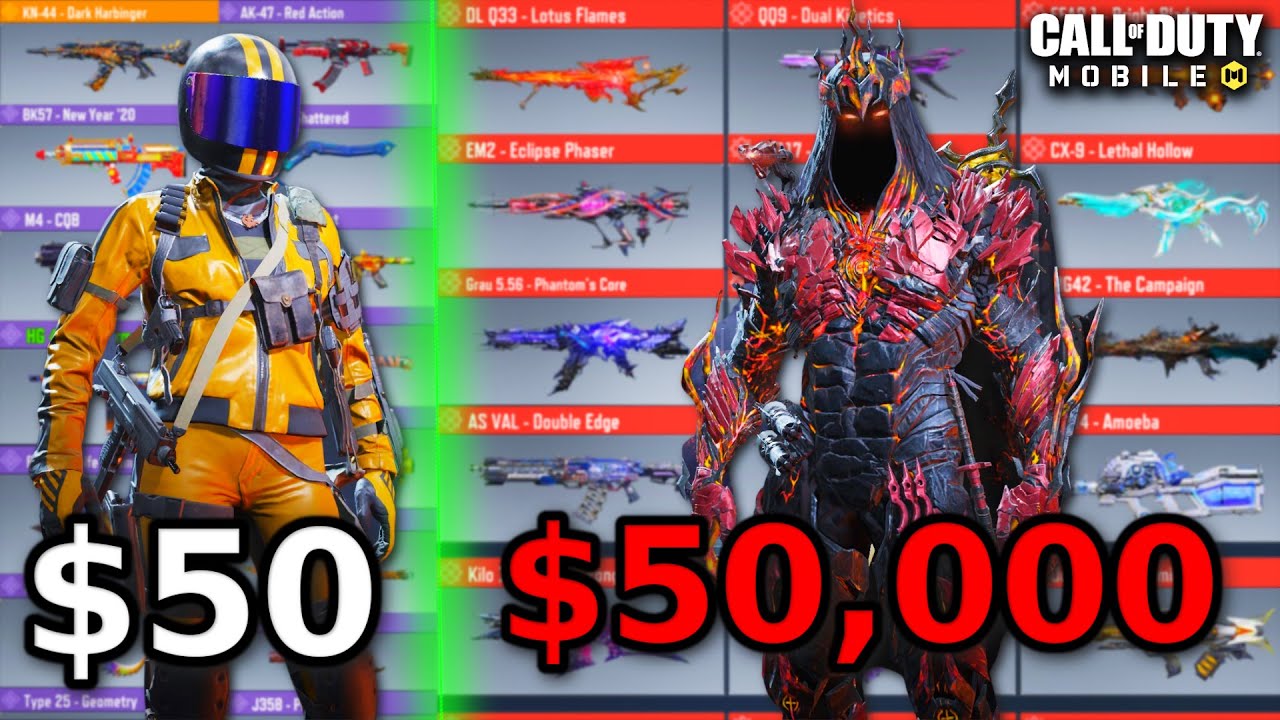 $50 vs $50,000 COD MOBILE ACCOUNT