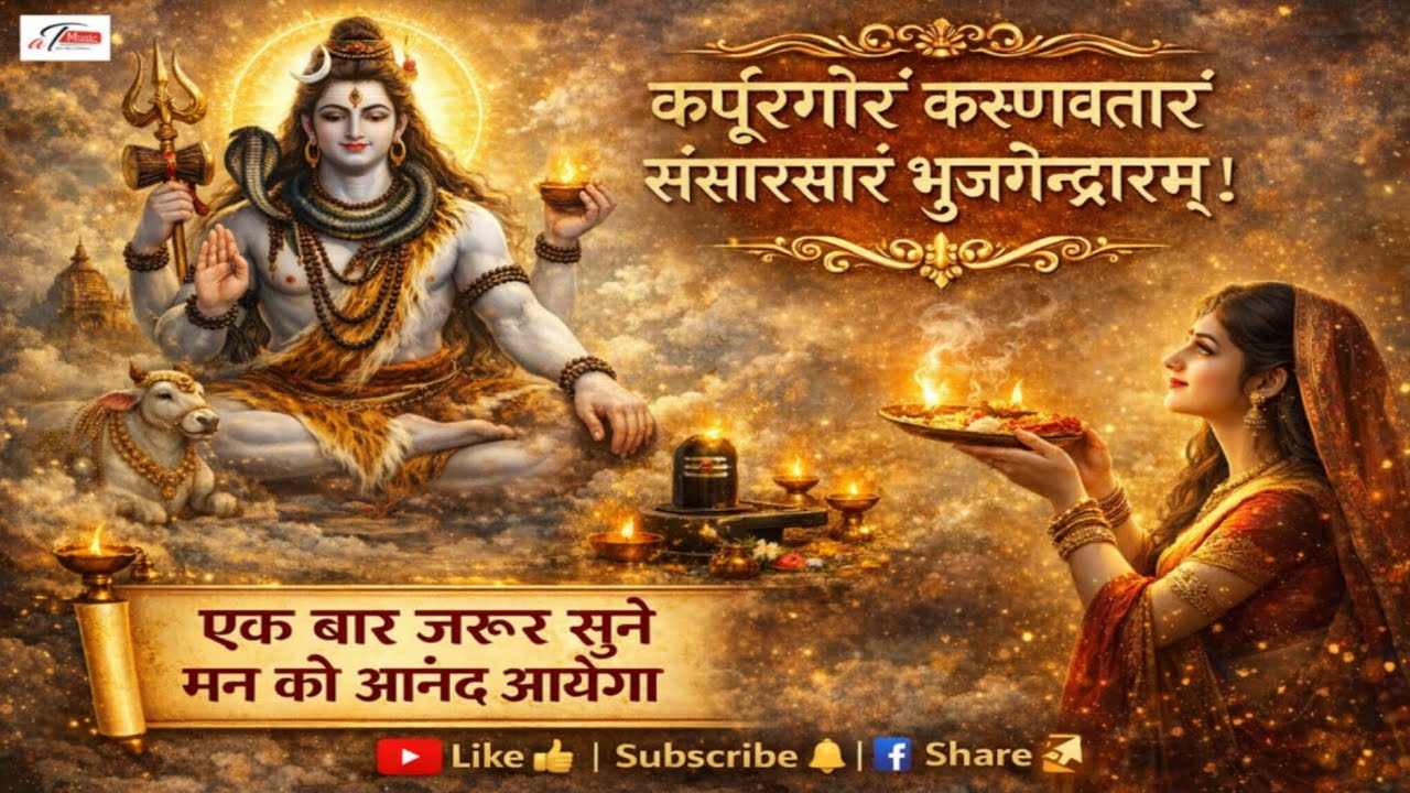 कर्पूरगौरं करुणावतारं | एक बार जरूर सुनें, मन को अपार शांति और आनंद मिलेगा | शिव मंत्र 🙏