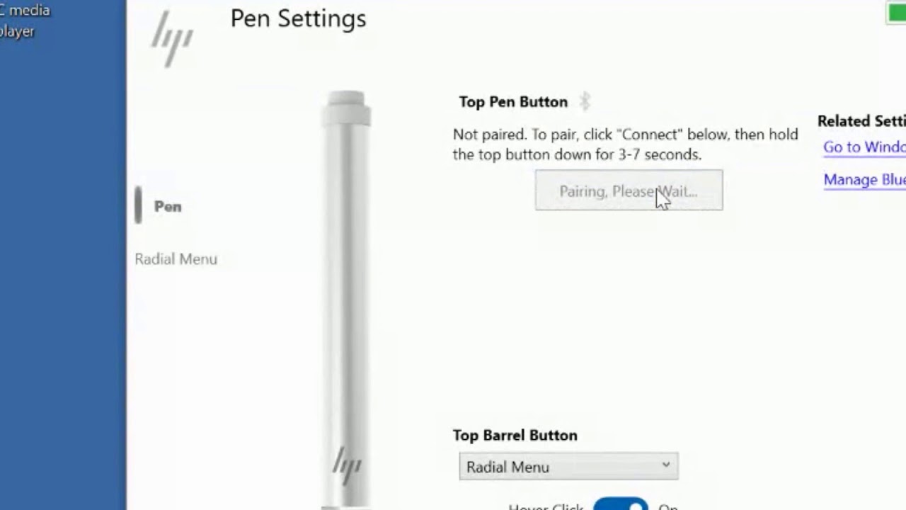 HP Pen Settings