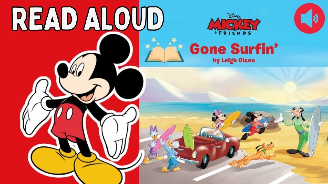 Gone Surfin’ Disney Mickey Mouse Story Leigh Olsen | Children Story Literacy Early Reader