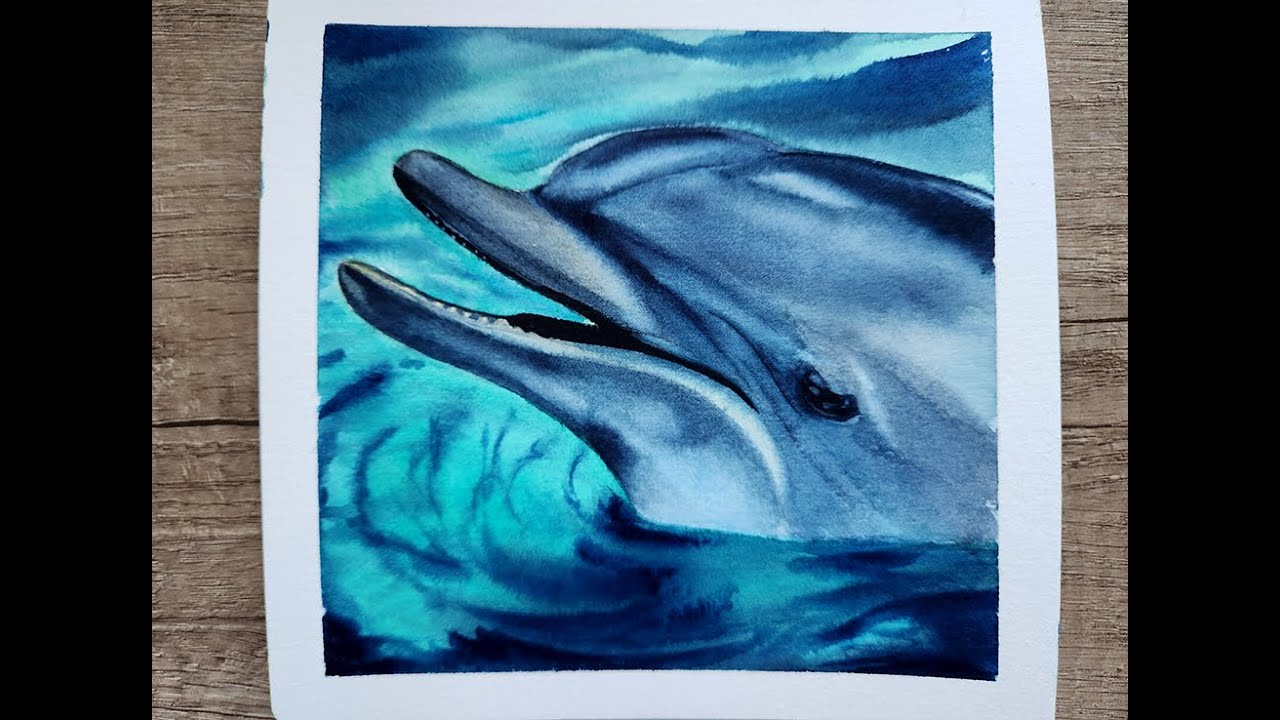 Watercolor Dolphin Painting | Tutorial for Beginners|Watercolor painting of underwater seascape