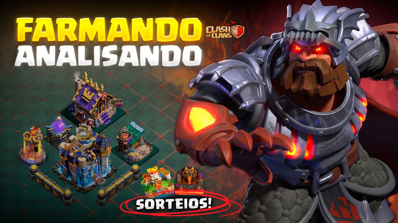 FARMANDO + ANALISANDO  VILAS com DICAS | CLASH OF CLANS (SORTEIOS)