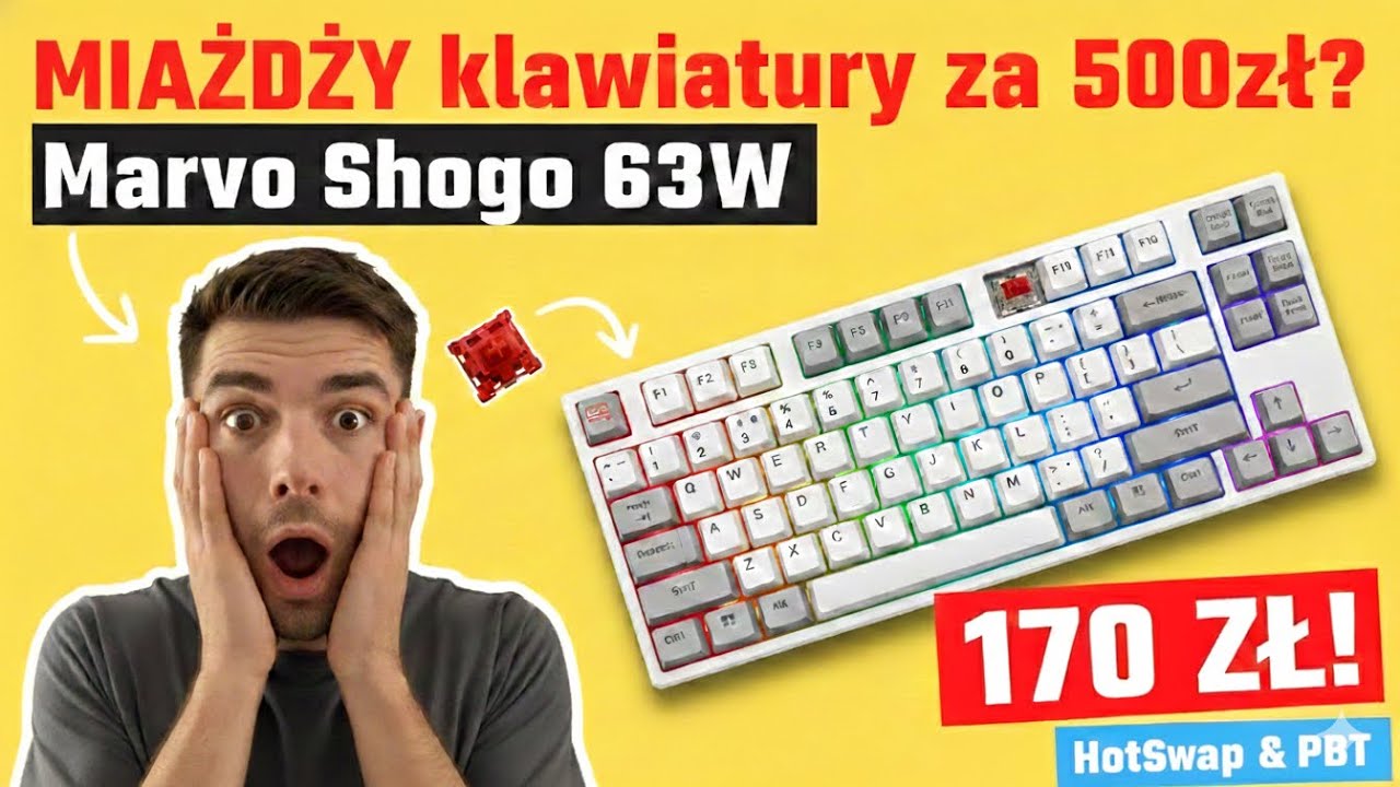 Marvo Shogo 63W 🚀 Najlepsza tania klawiatura mechaniczna 2026? Recenzja
