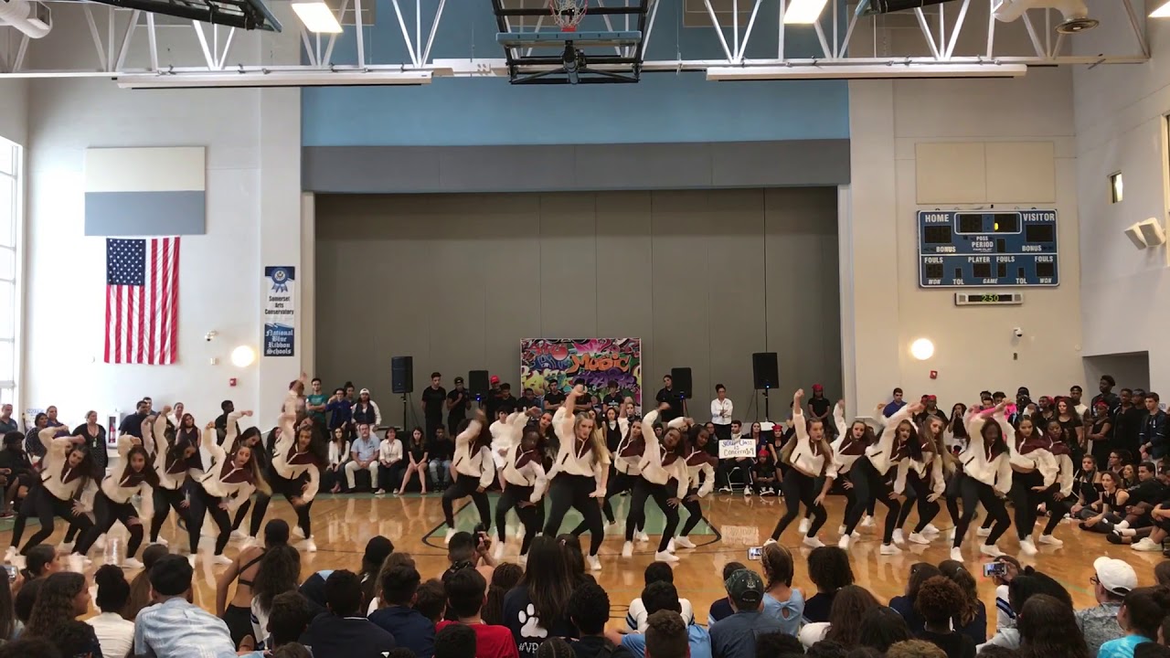 Varsity Pantherettes at High School Homecoming Pep Rally