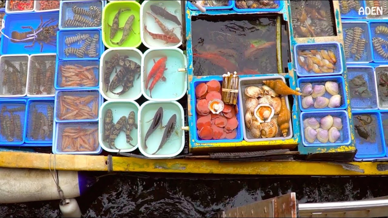 Плавучий рынок морепродуктов Гонконга, разделка рыбы
