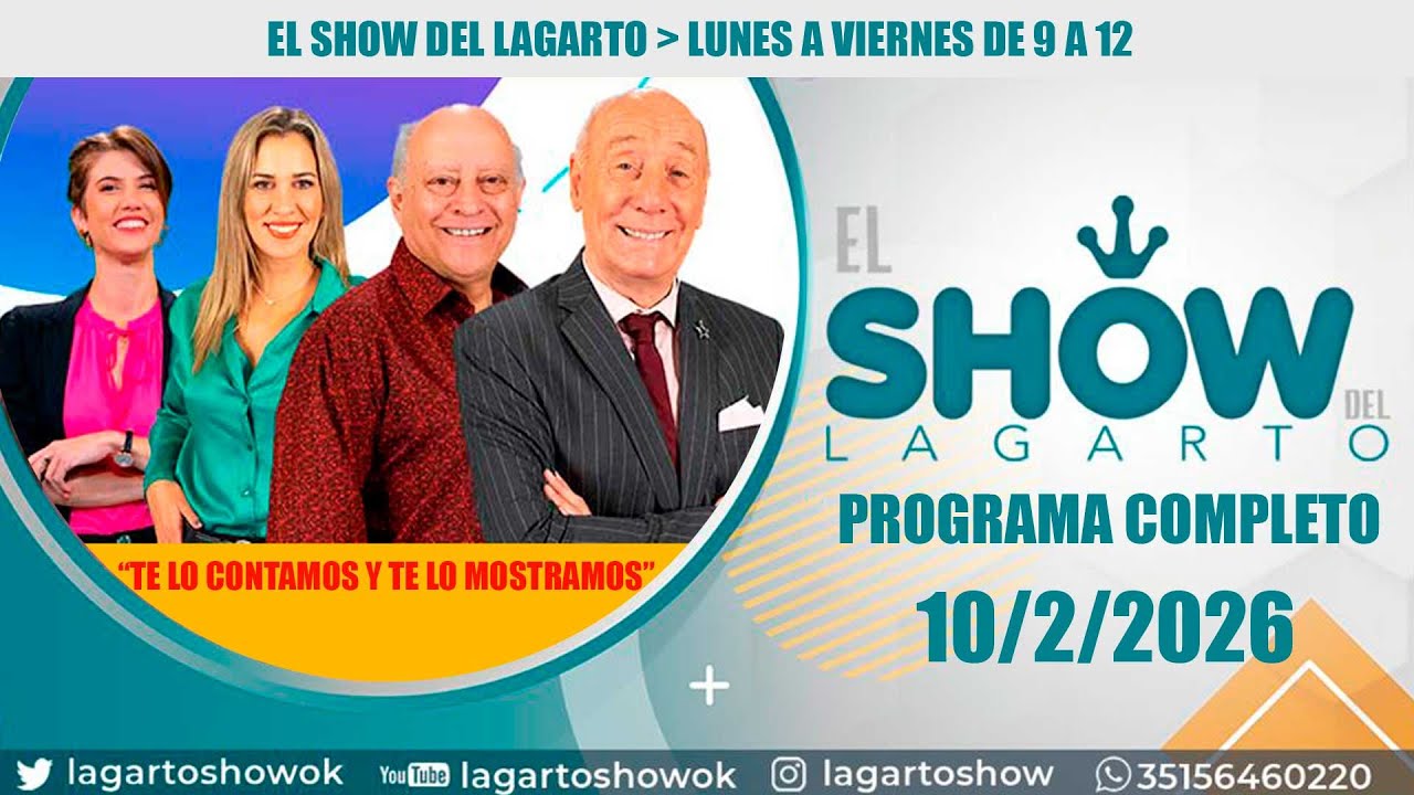 🔴El Show del Lagarto🔥10 de febrero de 2026📰Noticias de Córdoba canal 12 cordoba📍