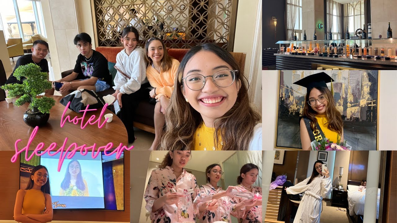 hotel sleepover 🌙 + surprise graduation party 🧁🥇