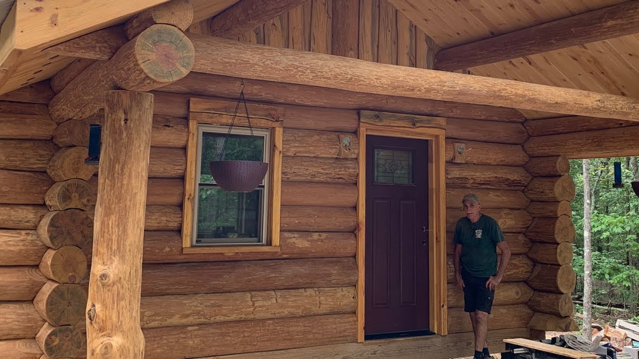 Log Cabin Build Part 25, trim for the windows & doors, slip trim for shrinkage, kayaking with dogs