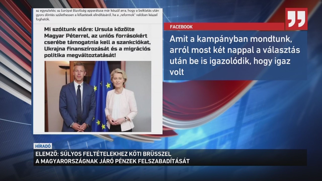 S&uacute;lyos felt&eacute;telekhez k&ouml;ti Br&uuml;sszel a Magyarorsz&aacute;gnak j&aacute;r&oacute; p&eacute;nzek felszabad&iacute;t&aacute;s&aacute;t