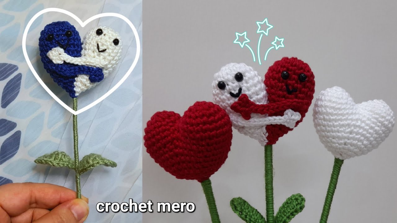 كروشيه قلب مزدوج / ميدالية/هدية crochet heart #crochet #amigrumi #كروشيه #اميجرومي #قلب