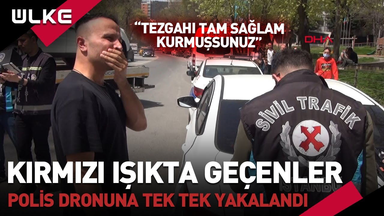 İtiraz Edene Drone Kaydı.. Beşiktaş'ta Kırmızı Işık İhlali Yapanlar Polis Dronuna Böyle Yakalandı