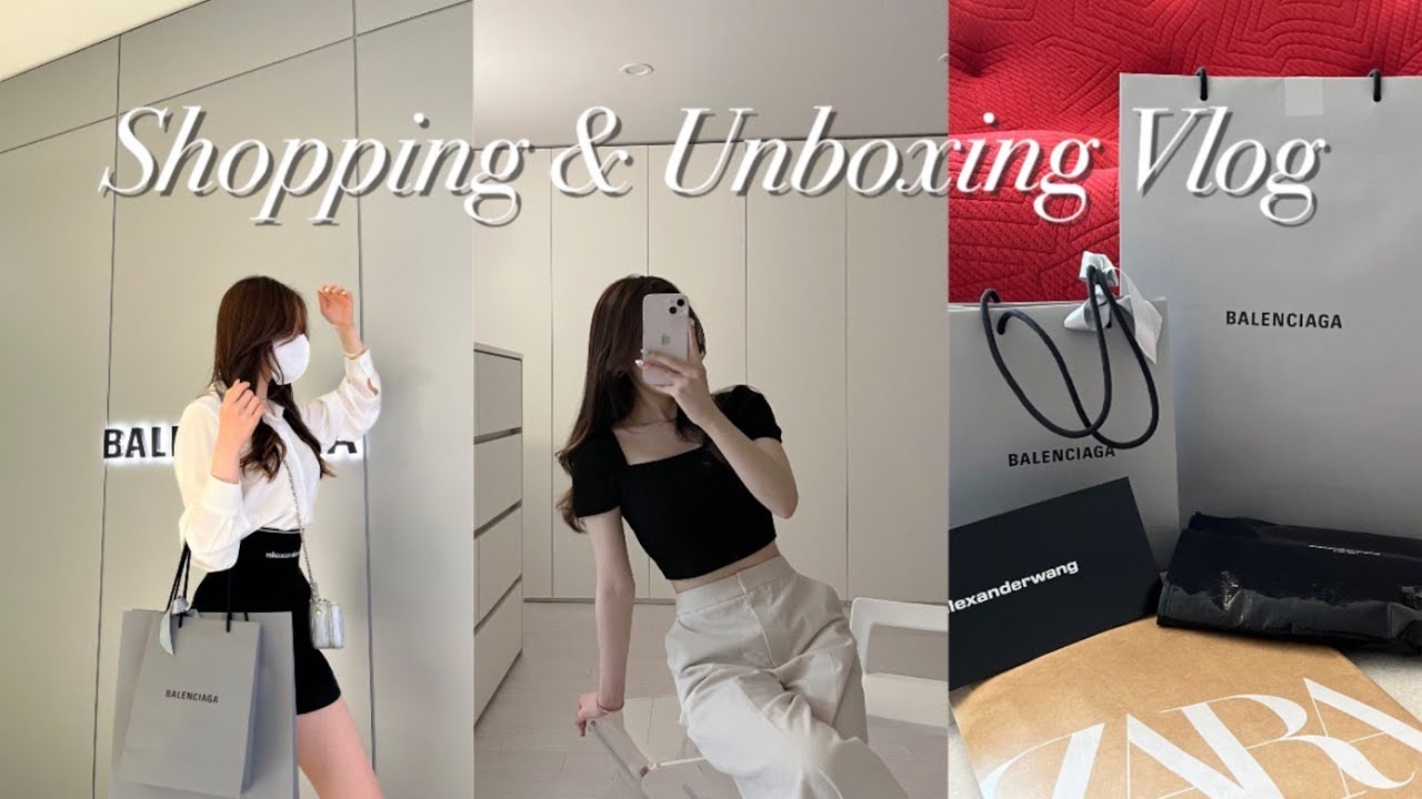 eng) 같이 쇼핑해요! 대학생 일상 | 발렌시아가. 알렉산더왕. 자라 언박싱🎁 | 등교 OOTD | 스시 노아야