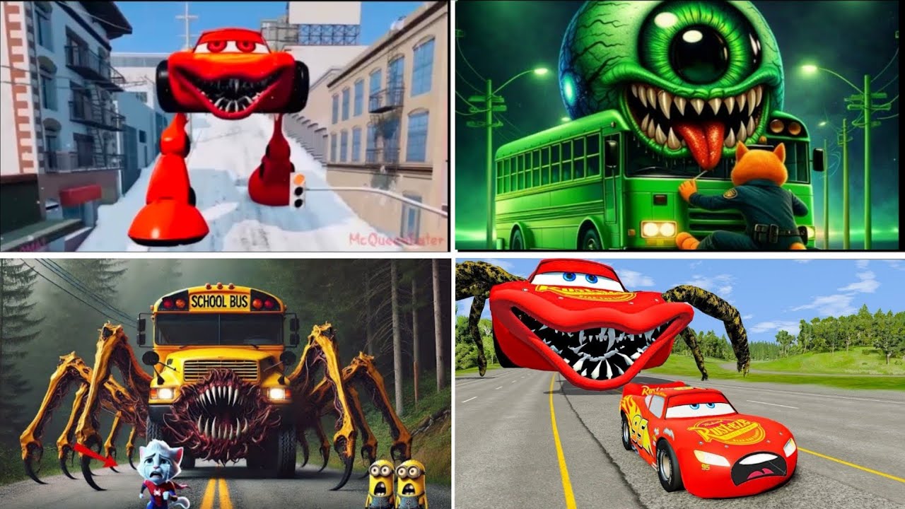 Страшные монстр-машины атакуют! 🚗👹 | Прыжки по плиткам