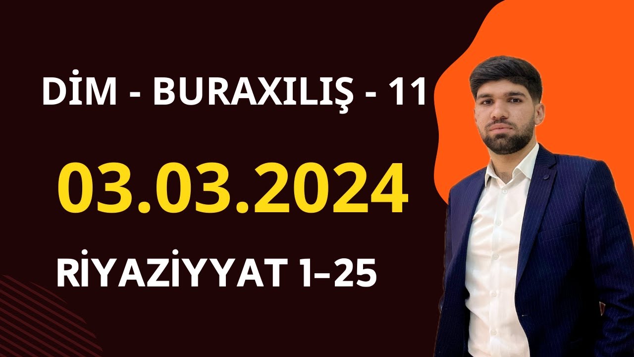 🤩3 Mart DİM BURAXILIŞ RİYAZİYYAT SUALLARI 2024 #buraxılış