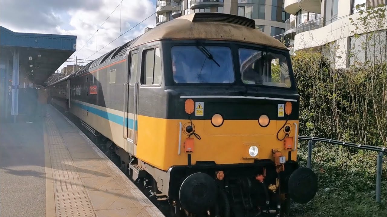 47709 Departs Barking With Thrash and A Tone with 47593 Trailing Behind