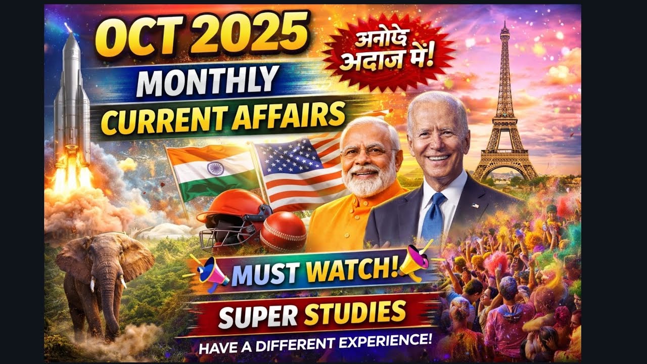 OCTOBER 2025 / MONTHLY CURRENT AFFAIRS #currentaffairs #examrevision ##upsc #competitiveexams #ssc