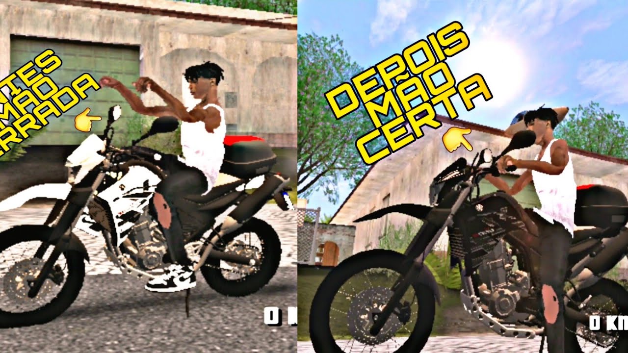 GTA SA TUTORIAL - COMO DEIXAR O CJ COM A MAO CERTA NO GUIDÃO DE QUALQUER MOTO MODIFICADA