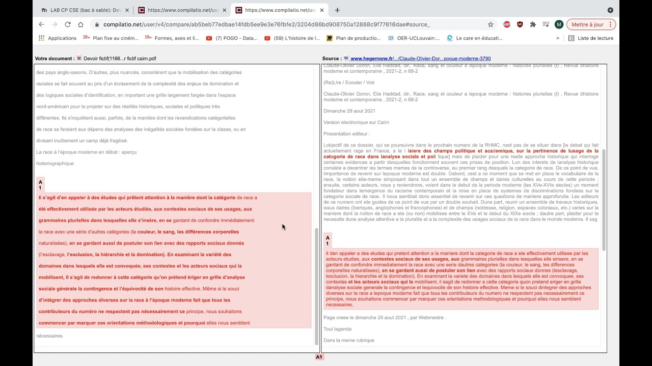 Consulter et interpréter les résultats d'une analyse Compilatio