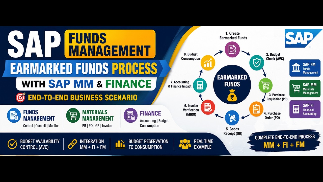 SAP Funds Management | Earmarked Funds Process with SAP MM & Finance | End-to-End Business Scenario