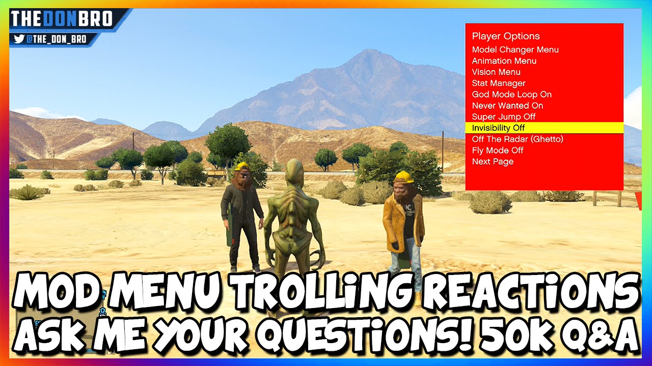 GTA 5 ONLINE - FUNNY MOD MENU TROLLING & REACTIONS + ASK ME YOUR QUESTIONS! 50K Q&A (GTA 5 MODS)