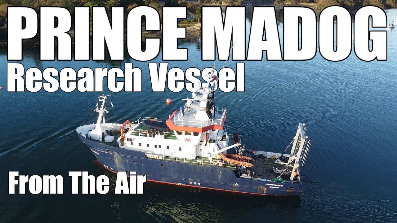 The Prince Madog Research Vessel From The Air  - Based at Menai Bridge, Isle of Anglesey